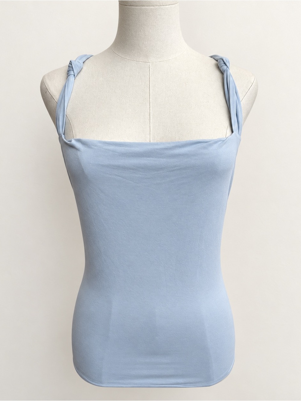NWT Edikted Light Blue Twist Strap Tank Top Small Y2K Coquette